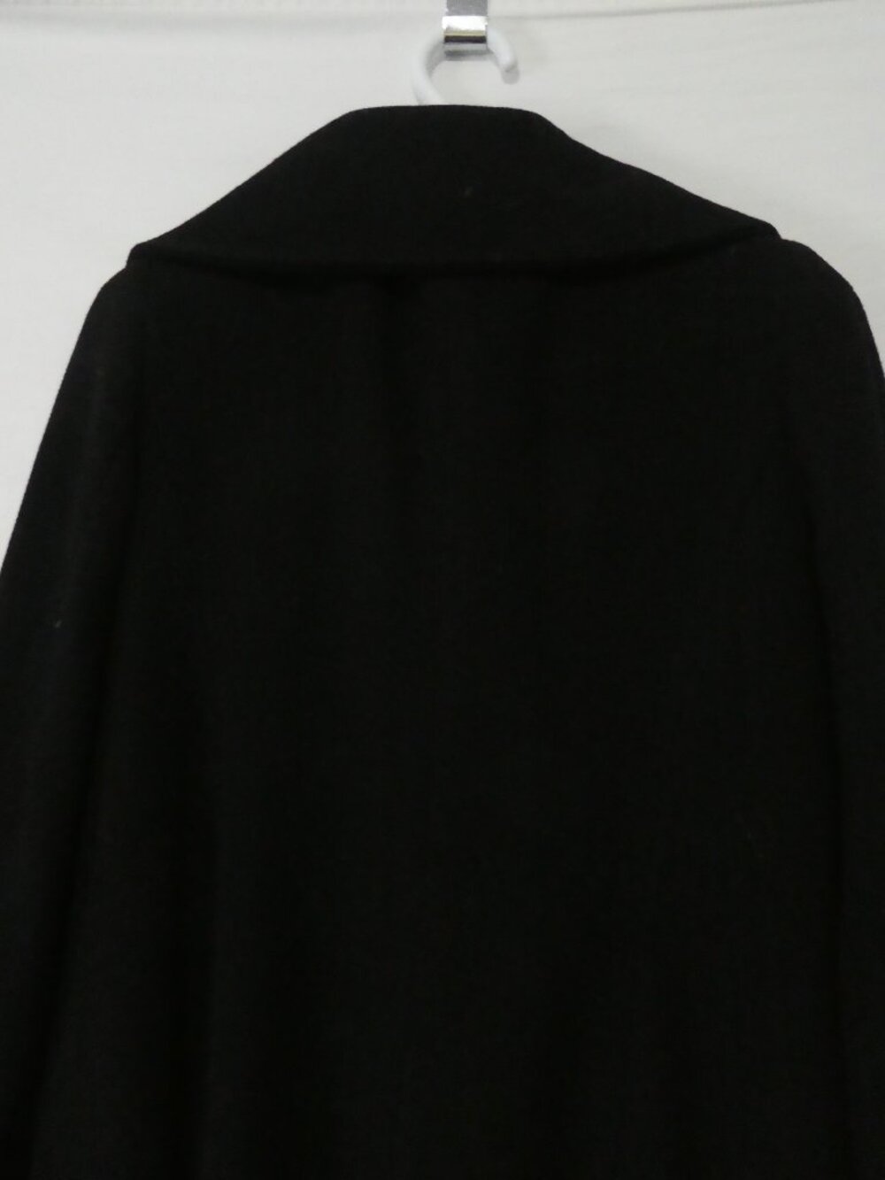 IKE BEHAR Black Wool Blend Shawl Portrait Collar Winter Overcoat Size 6 - Picture 11 of 16